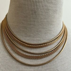 Gold color multiple chains necklace